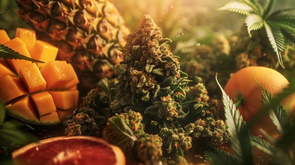 ดอกกัญชา Green Crack คู่กับผลไม้เมืองร้อน สายพันธุ์สดชื่น THC 20%