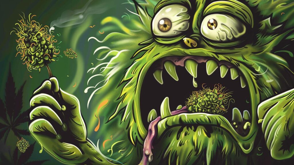 ภาพการ์ตูน Green Crack กัญชาสายพันธุ์พลังสดชื่น