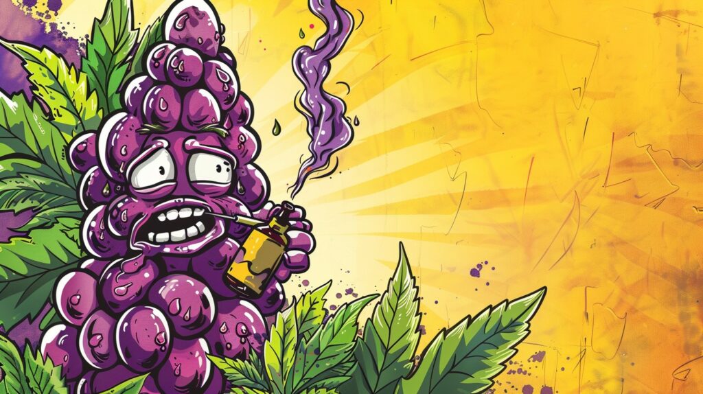 ภาพการ์ตูนองุ่น Purple Punch กัญชาสายพันธุ์หอมหวานผ่อนคลาย