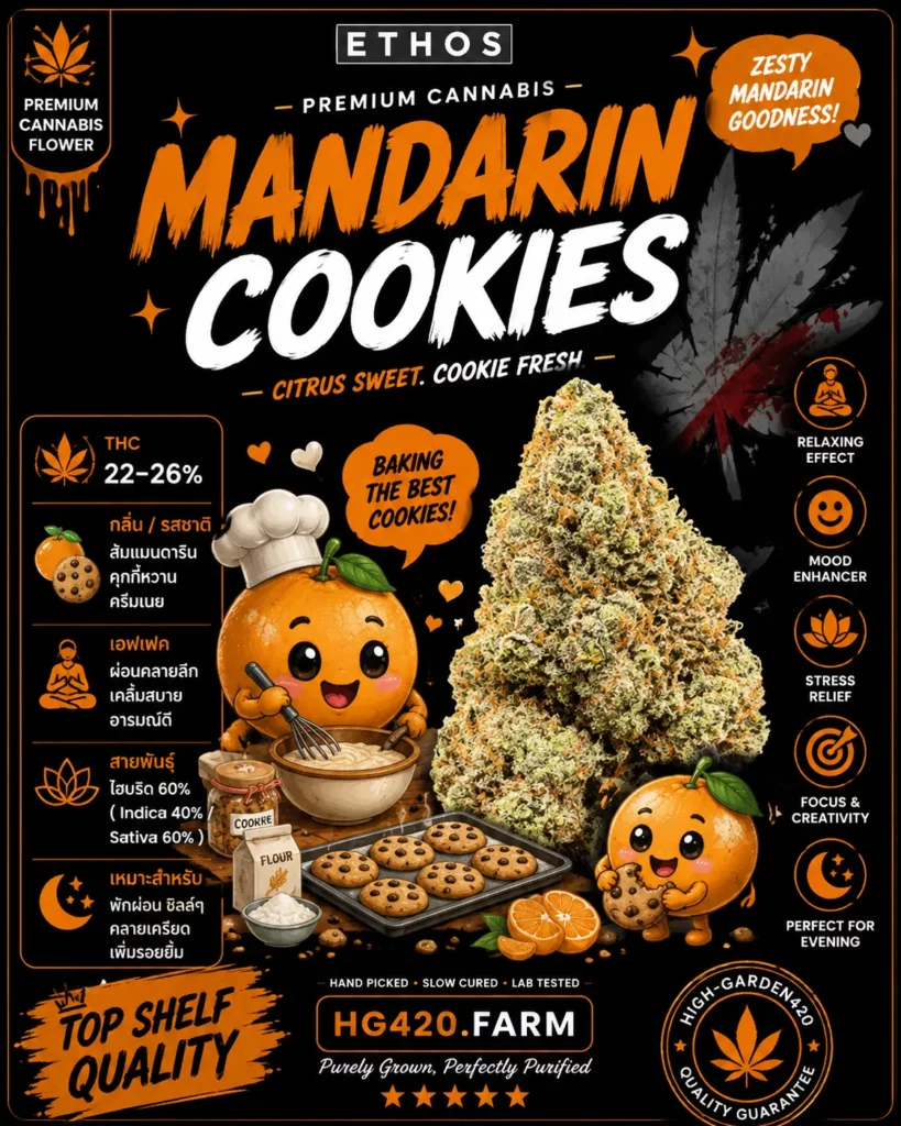 Mandarin Cookies strain สายพันธุ์กัญชา Ethos High-Garden420