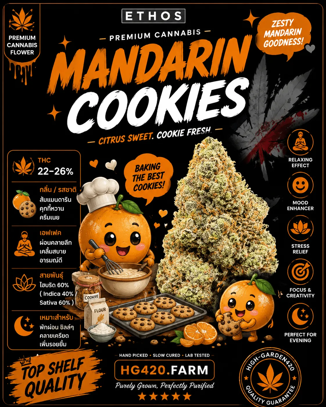 Mandarin Cookies strain สายพันธุ์กัญชา Ethos High-Garden420