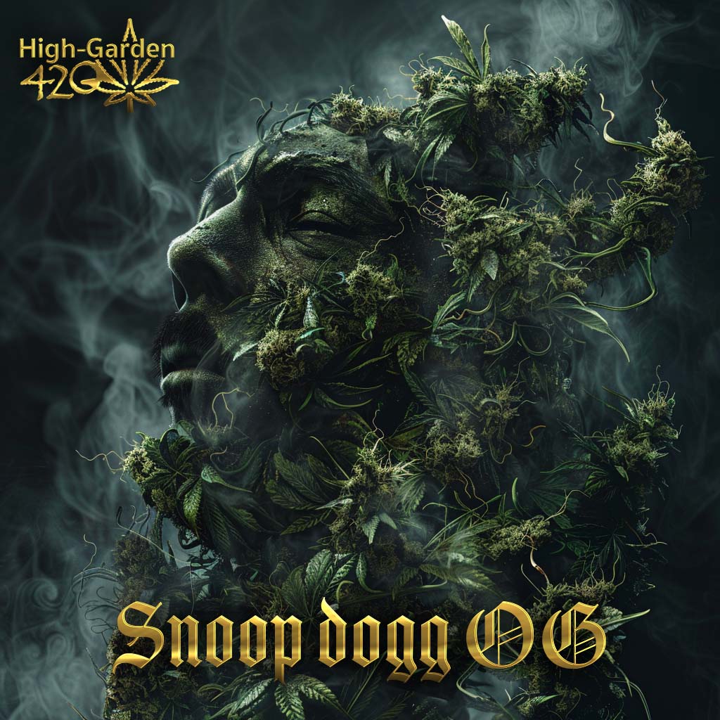 Snoop Dogg OG cannabis dark art portrait smoky face trichomes weed illustration hip hop style