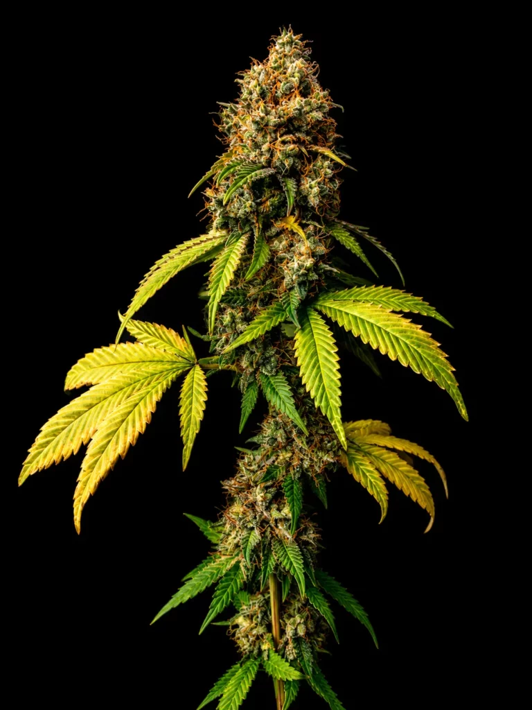 รูปกิ่งกัญชาสายพันธุ์ Amnesia haze
